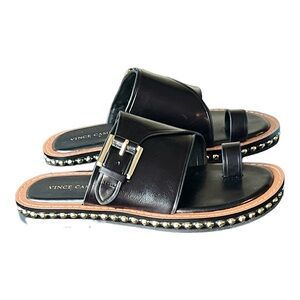 Vince Camuto Black Leather Cooliann Sandals Size 5. NWOT